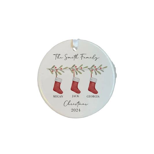 Personalised First Christmas as a Family of 3 Bauble | Custom Baby’s First Xmas Ornament | Family Christmas Tree Decoration Keepsake