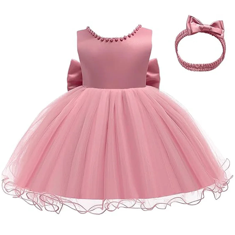 Baby Girls Christmas Princess Dress | Infant Christening & 1st Birthday Party Outfit | Newborn Wedding & Holiday Clothes