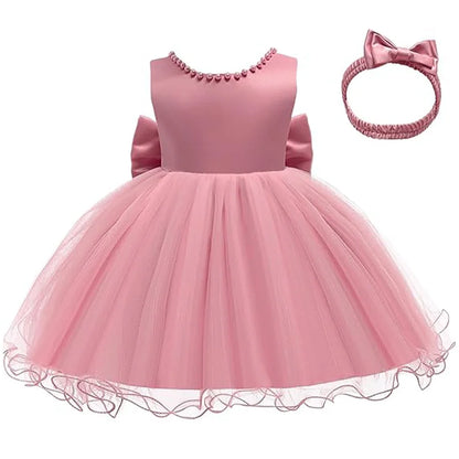 Baby Girls Christmas Princess Dress | Infant Christening & 1st Birthday Party Outfit | Newborn Wedding & Holiday Clothes