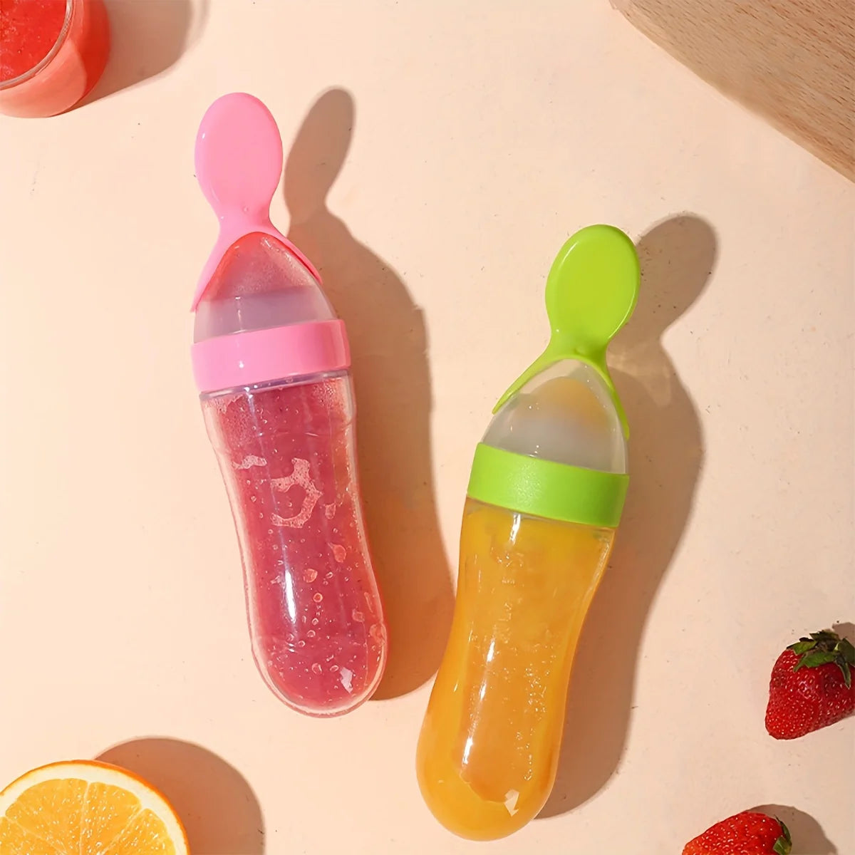 9pcs Baby Feeding Cutlery Set – Silicone Feeding Bottle with Spoon & Suction Cup, 2 Fruit Feeders & 6 Nipples (S/M/L) | Infant Weaning Essentials