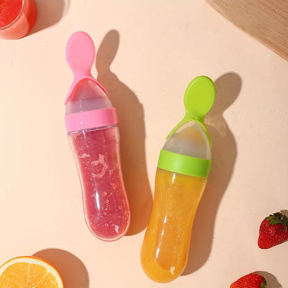 9pcs Baby Feeding Cutlery Set – Silicone Feeding Bottle with Spoon & Suction Cup, 2 Fruit Feeders & 6 Nipples (S/M/L) | Infant Weaning Essentials