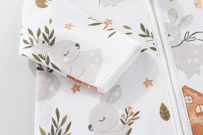 Pure Cotton Baby Sleeping Bag – Newborn One-Piece Sleep Sack with Long Sleeves, Anti-Startle Design for Summer & Spring