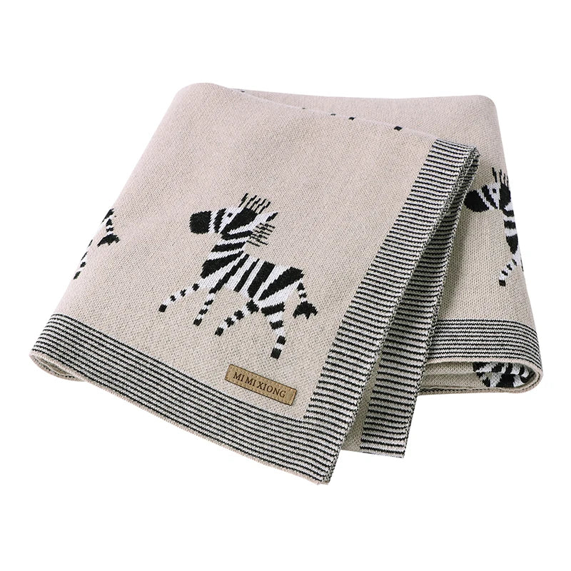 Baby Blanket Breathable Cotton Knit Swaddle Wrap – 100×80cm Newborn Receiving Blanket for Boys & Girls, Stroller & Nursery Quilt