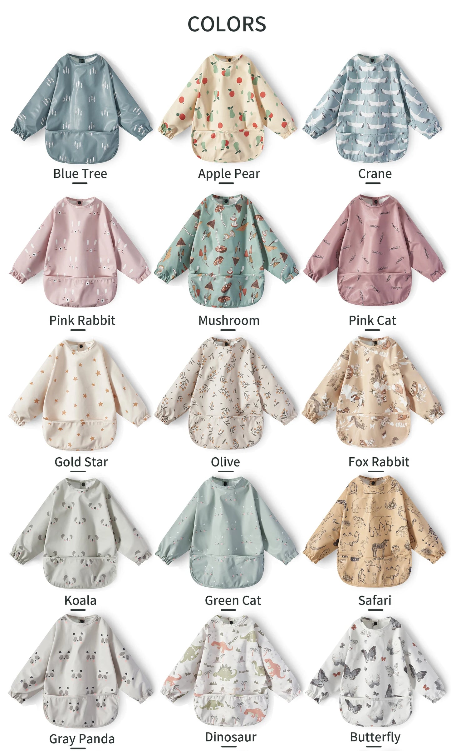New Children Feeding Aprons – Waterproof Long Sleeve Baby Bib with Pocket | Full Cover Baby Bibs for Toddlers Boys & Girls