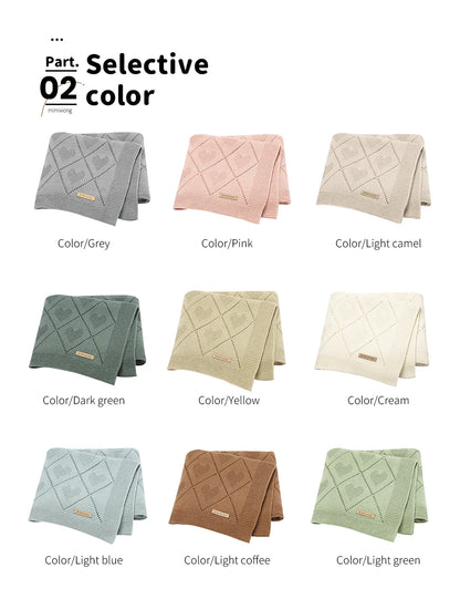Super Soft Cotton Baby Blanket – Newborn Knit Swaddle Wrap for Stroller, Nursery & Sleeping (90×70cm)