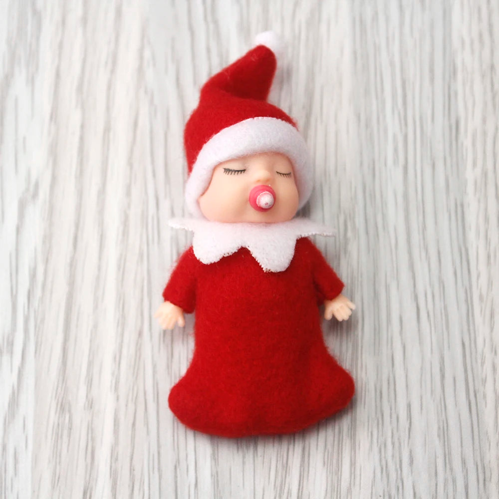 7cm Christmas Elf Baby Dolls | Miniature Dolls with Dummy & Movable Arms Legs | Dollhouse Accessories & Holiday Decorations