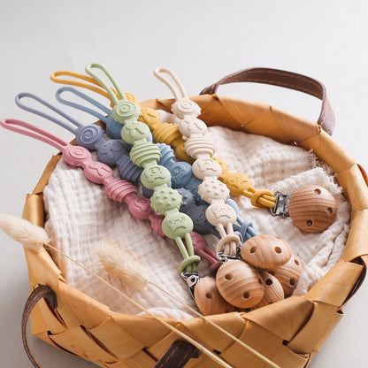1PC Baby Silicone Teether Toy with Pacifier Chain | BPA-Free Finger Ring Soothing Teething Toy for Newborns & Baby Shower Gifts