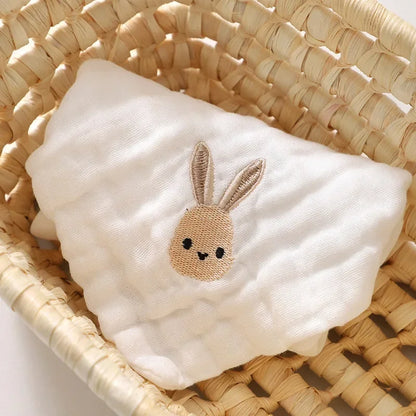 Baby Saliva Towels – 6 Layer Cotton Embroidered Washcloths | Soft Hand & Face Wipes, Burp Cloths, Bibs for Newborns & Toddlers