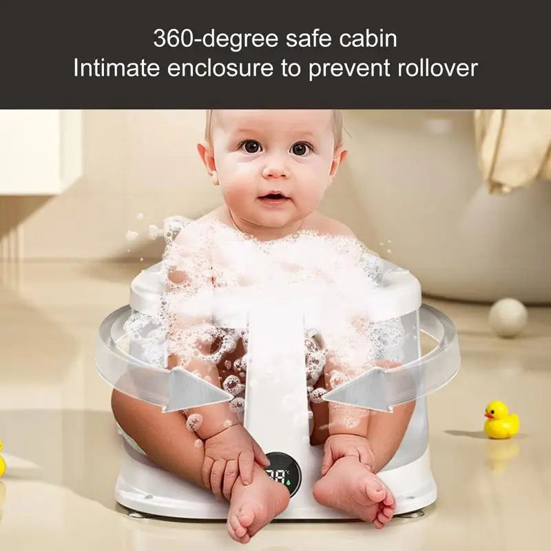 Real-time Temperature Silicone Baby Take A Bath Bathtub Non-Slip Foot Bath Bucket Folding Bathroom With Temperature Sensing