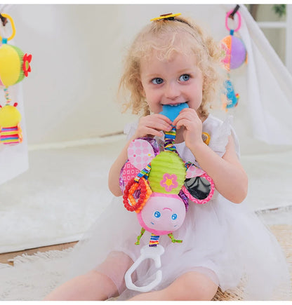 Soft Infant Crib & Stroller Mobile Hanging Rattle – Cute Stuffed Animal Baby Toys | Educational Hand Grip Toy for Brain Development