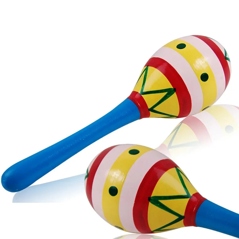 Large Montessori Baby Toy – Wooden Colorful Musical Instrument Rattle Shaker | Sand Hammer Bell Early Learning Toy for Kids
