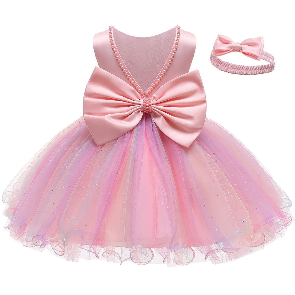 Baby Girl Christmas & Halloween Princess Dress | Infant Christening, 1st Birthday & Party Outfit | Newborn Clothes