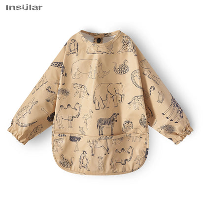 New Children Feeding Aprons – Waterproof Long Sleeve Baby Bib with Pocket | Full Cover Baby Bibs for Toddlers Boys & Girls