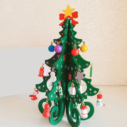 DIY Wooden Christmas Tree for Kids | Handmade 3D Stereo Scene Decoration | Children’s Christmas Ornaments & Holiday Craft