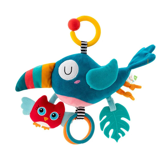 Soft Infant Crib & Stroller Mobile Hanging Rattle – Cute Stuffed Animal Baby Toys | Educational Hand Grip Toy for Brain Development