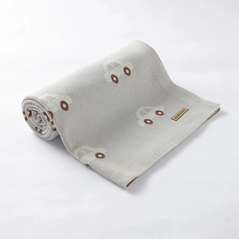 Baby Blanket Breathable Cotton Knit Swaddle Wrap – 100×80cm Newborn Receiving Blanket for Boys & Girls, Stroller & Nursery Quilt
