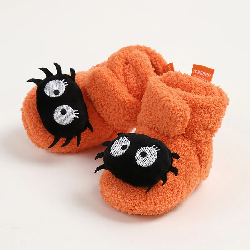 Baby Halloween Booties | Soft Anti-Slip Infant Slippers | Warm Fall Winter First Walker Shoes for Newborns & Toddlers