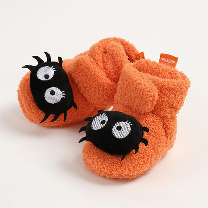 Baby Halloween Booties | Soft Anti-Slip Infant Slippers | Warm Fall Winter First Walker Shoes for Newborns & Toddlers