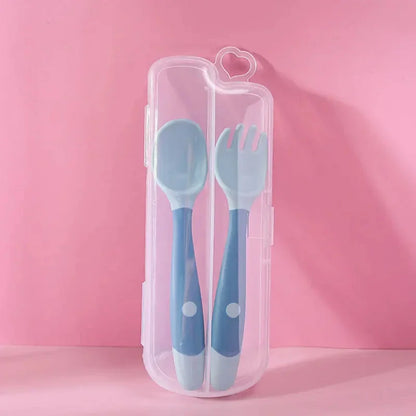 Baby Fork and Spoon Set – Bendable Toddler Utensils | Soft Silicone Handle Training Tableware for Infants & Kids, BPA-Free