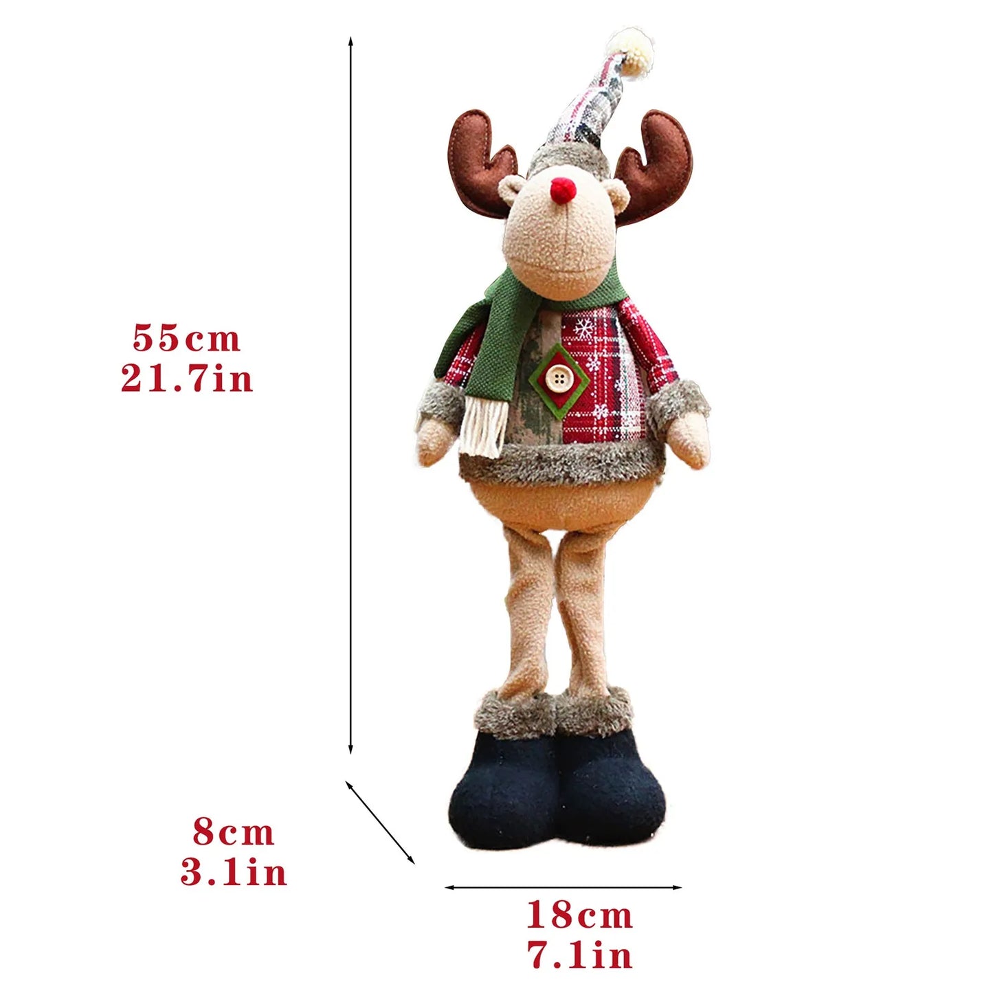 Christmas Decorative Dolls | Standing Santa Claus, Snowman & Reindeer Ornaments for Holiday Home & New Year Décor