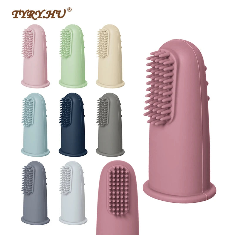 5pcs Baby Silicone Finger Toothbrush | 360° Soft Teether Brush for Kids | Infant Oral Care Cleaning & Gum Massager
