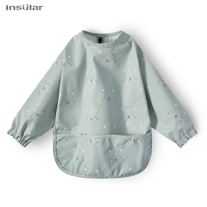 New Children Feeding Aprons – Waterproof Long Sleeve Baby Bib with Pocket | Full Cover Baby Bibs for Toddlers Boys & Girls