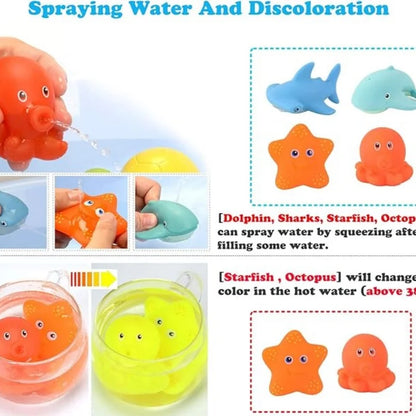 Baby Bath Toy Net Fishing Set – Floating Cartoon Animal Water Toys for Kids, Bathtub, Pool & Beach Play Gift