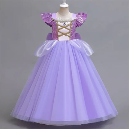 Cinderella Belle Princess Costume Dress for Girls | Rapunzel Cosplay Outfit | Kids Halloween Disguise, Christmas & Birthday Party Clothes
