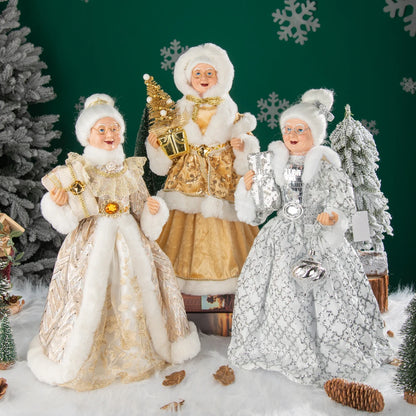 Christmas Decoration – Big Santa Claus Doll & Grandma Figurine | Holiday Room & Tree Décor Gift