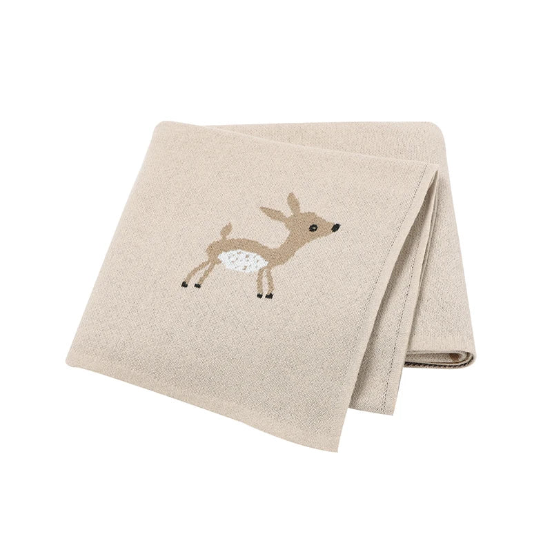 Baby Blanket Breathable Cotton Knit Swaddle Wrap – 100×80cm Newborn Receiving Blanket for Boys & Girls, Stroller & Nursery Quilt