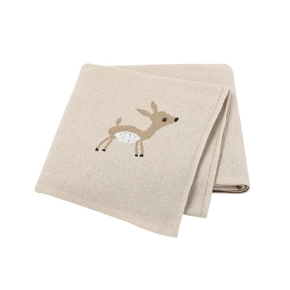 Baby Blanket Breathable Cotton Knit Swaddle Wrap – 100×80cm Newborn Receiving Blanket for Boys & Girls, Stroller & Nursery Quilt