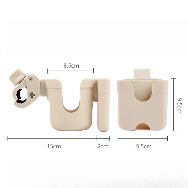Pram Cup Holder & Phone Holder – Universal Stroller Bottle Holder with Anti-Slip Design | Baby Pram Accessories for Drinks & Mobile