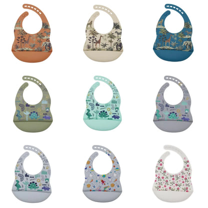 New Arrival Silicone Baby Bibs – Waterproof Feeding Bibs with Fun Prints (Avocado, Zoo, Tractor) | Soft Newborn Burp Cloth & Tableware Accessory