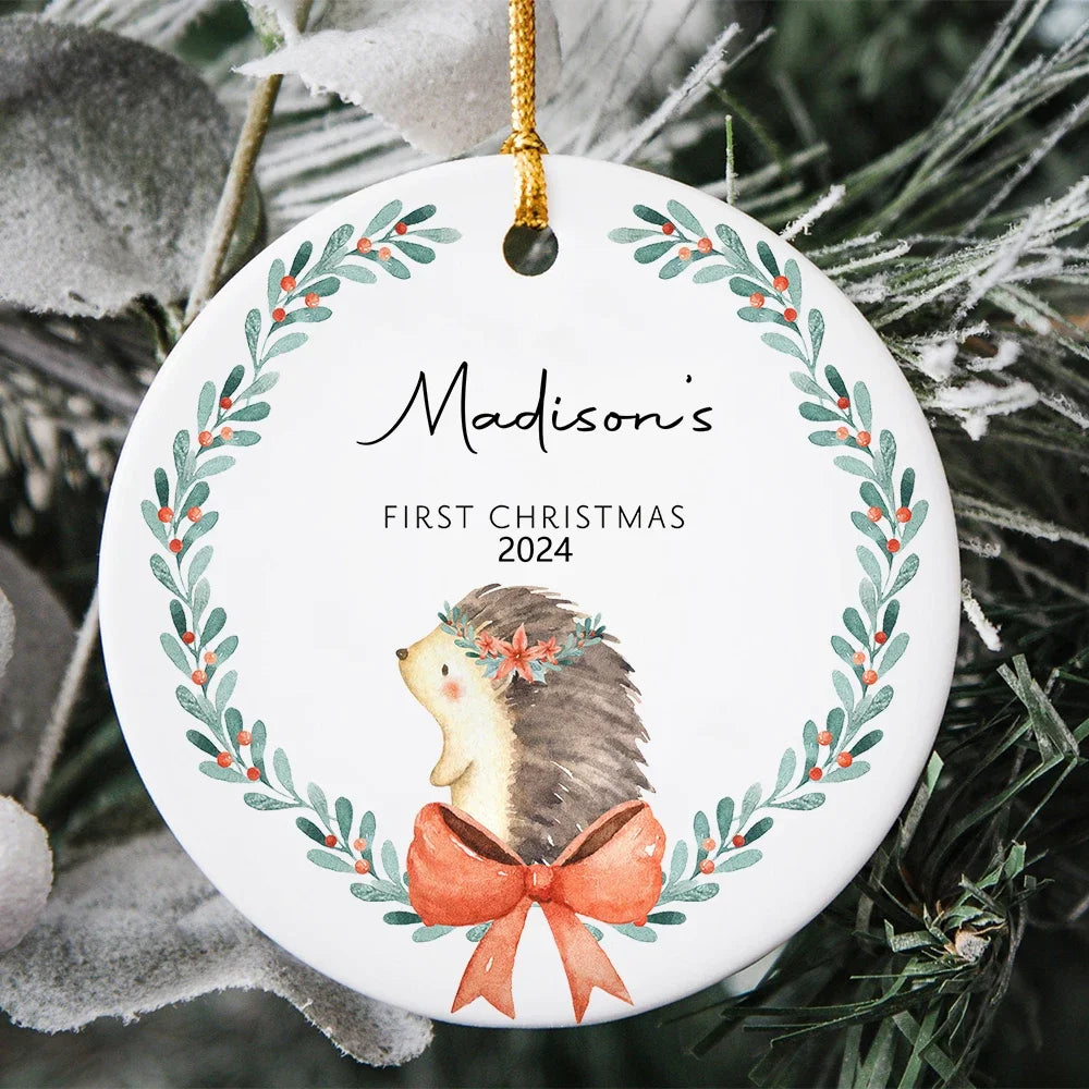 First Christmas Baby Ornament | Personalized Ceramic Keepsake | Custom Holiday Decoration & Baby’s First Christmas Gift