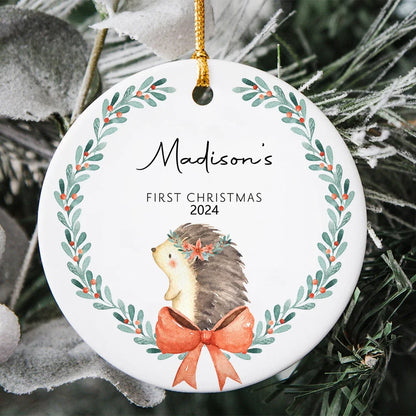 First Christmas Baby Ornament | Personalized Ceramic Keepsake | Custom Holiday Decoration & Baby’s First Christmas Gift