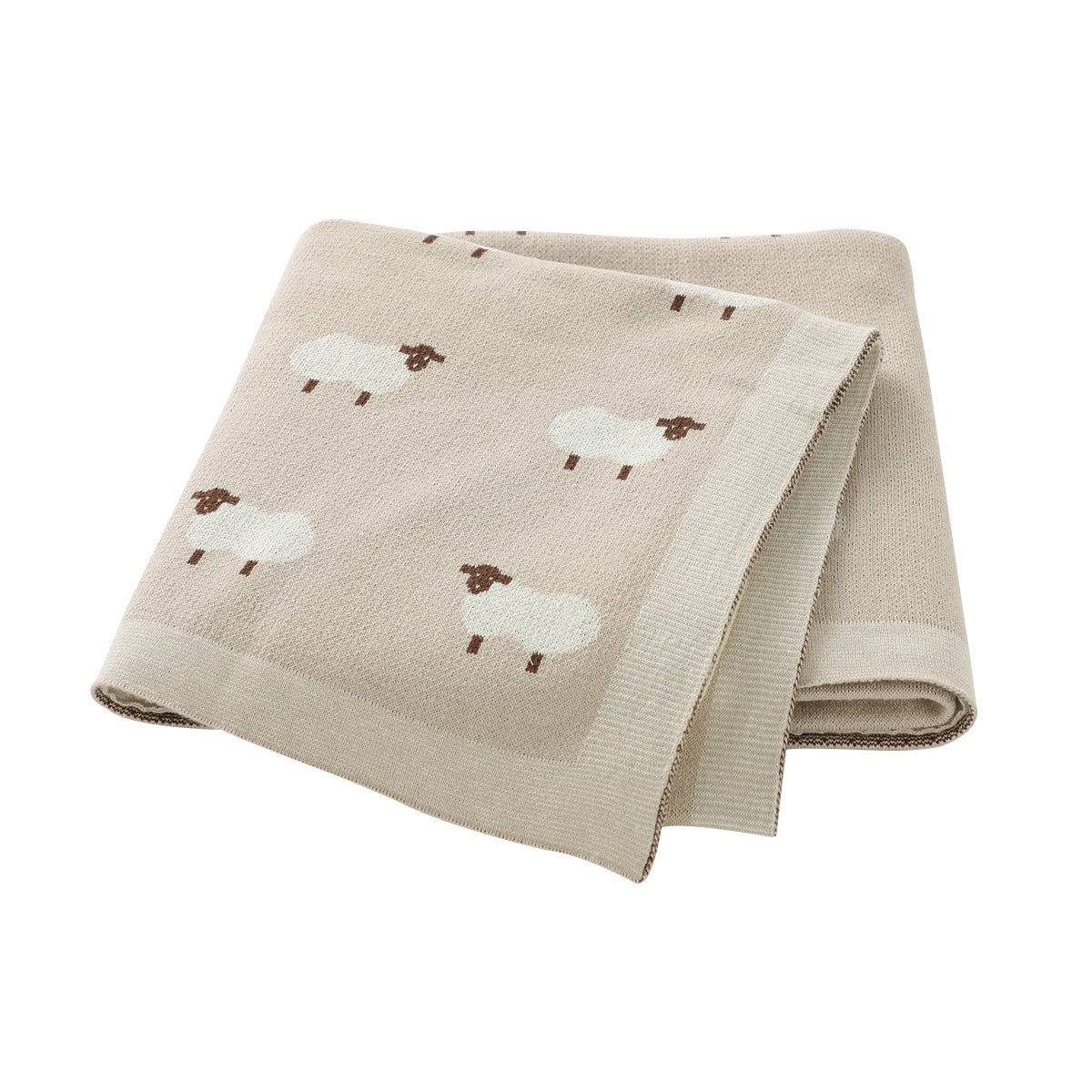 Baby Blanket Breathable Cotton Knit Swaddle Wrap – 100×80cm Newborn Receiving Blanket for Boys & Girls, Stroller & Nursery Quilt