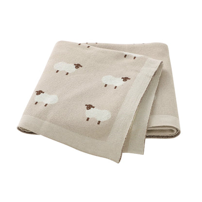Baby Blanket Breathable Cotton Knit Swaddle Wrap – 100×80cm Newborn Receiving Blanket for Boys & Girls, Stroller & Nursery Quilt