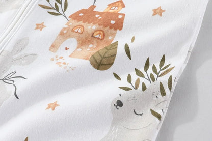 Pure Cotton Baby Sleeping Bag – Newborn One-Piece Sleep Sack with Long Sleeves, Anti-Startle Design for Summer & Spring