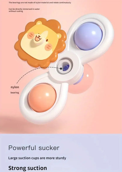 3PCS Baby Suction Cup Spinner Toys – Sensory Educational Bath Toys for Infants & Toddlers, Stress Relief Gift