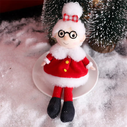 Christmas Hanging Plush Elf Dolls | Long-Legged Santa Claus Boy & Girl Ornaments | Holiday Party & New Year Decorations
