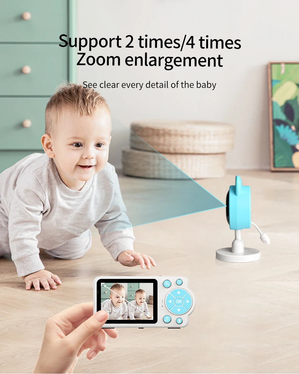 Baby Monitor with Camera – Two-Way Audio Intercom, Infrared Night Vision, Video Surveillance & Security Protection