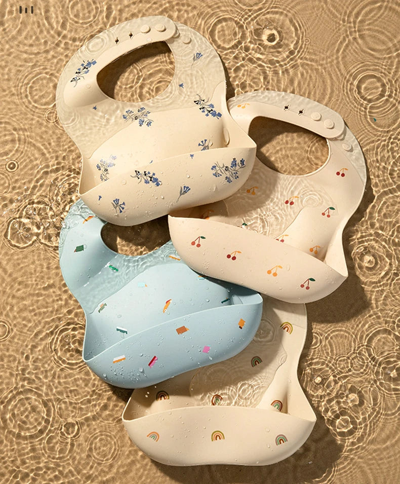 Baby Silicone Bib – Waterproof Feeding Bib for Infants & Toddlers | Adjustable, Fashionable Saliva Towel for Boys & Girls