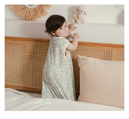 Baby Summer Sleeping Bag 0–24 Months – Lightweight 0.5 TOG Wearable Blanket, Thin Layer Sleep Sack with Anti-Kick Design, Beige Wheat Print