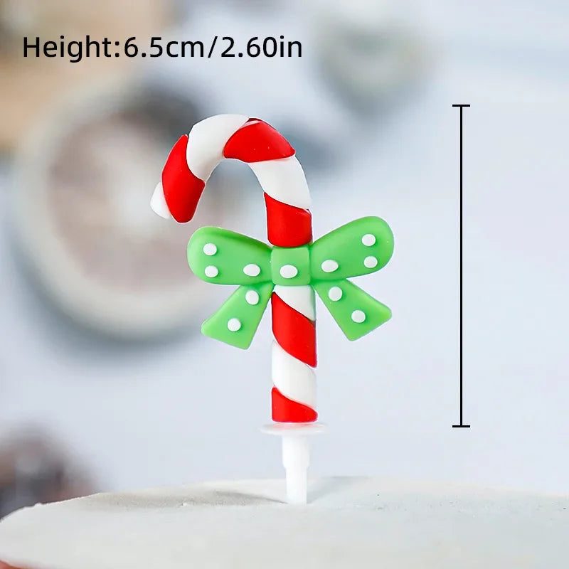 Christmas Cake Topper Set | Bear Doll Ornaments, Red Sweater & Green Shirt, Rainbow Arch & Gift Box | Holiday Party Cake Decorations