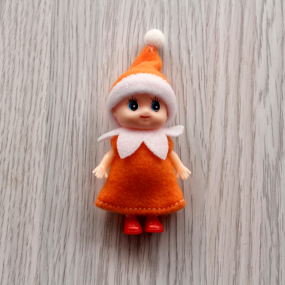 7cm Christmas Elf Baby Dolls | Miniature Dolls with Dummy & Movable Arms Legs | Dollhouse Accessories & Holiday Decorations
