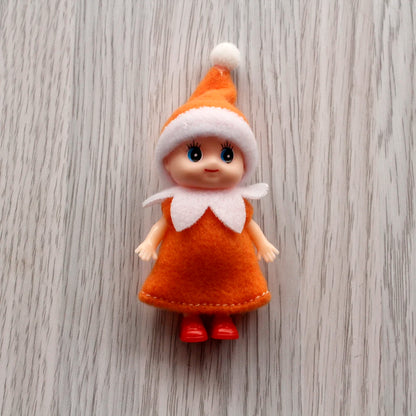 7cm Christmas Elf Baby Dolls | Miniature Dolls with Dummy & Movable Arms Legs | Dollhouse Accessories & Holiday Decorations