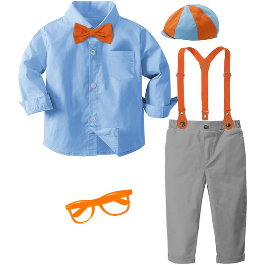 Blippi Halloween Outfit | Toddler Gentleman Suit with Suspenders | Birthday Party, Photography & Holiday Gift Clothes