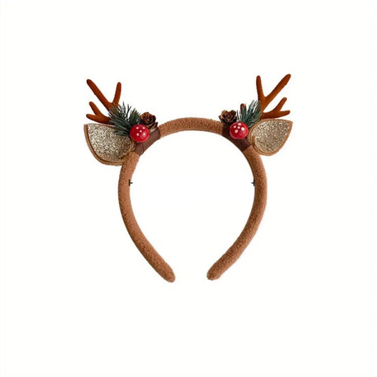 Christmas Headband | Reindeer Antlers, Snowman & Xmas Tree Design | Party Favor, Photo Booth & Holiday Decoration