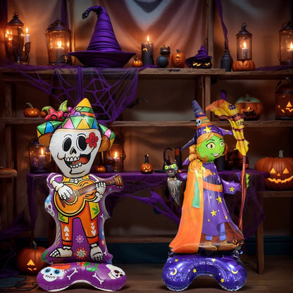 1PC Halloween Witch & Grim Reaper Balloon | 2026 Halloween Party Decoration Supplies | Baby Shower, Birthday & Helium Globos