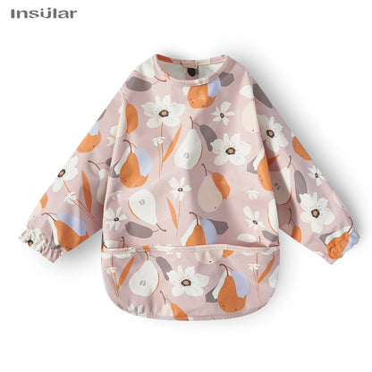 New Children Feeding Aprons – Waterproof Long Sleeve Baby Bib with Pocket | Full Cover Baby Bibs for Toddlers Boys & Girls